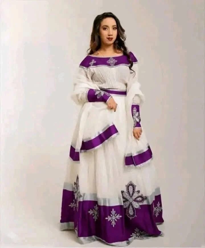 purple habesha dress Elegant Pink & Purple Habesha Dress